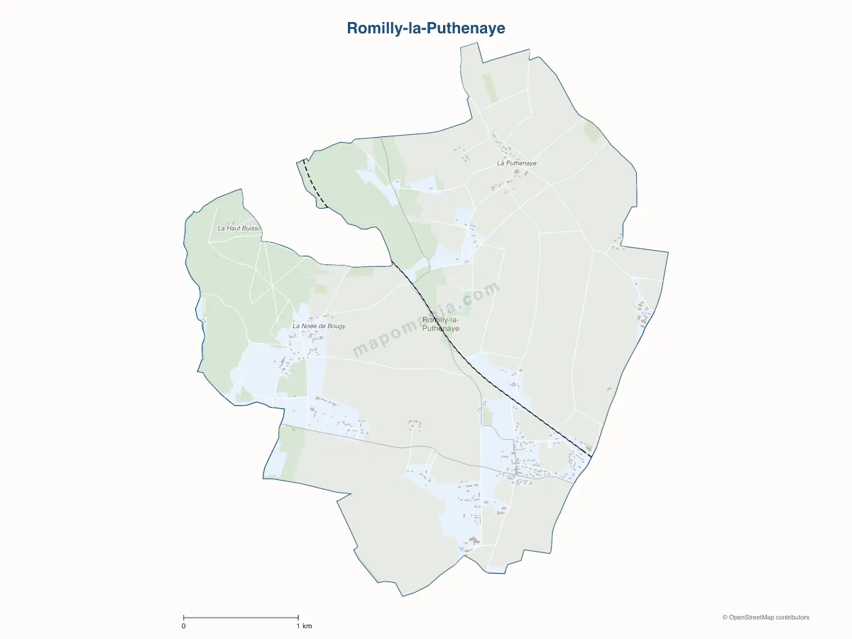Carte de Romilly-la-Puthenaye à personnaliser