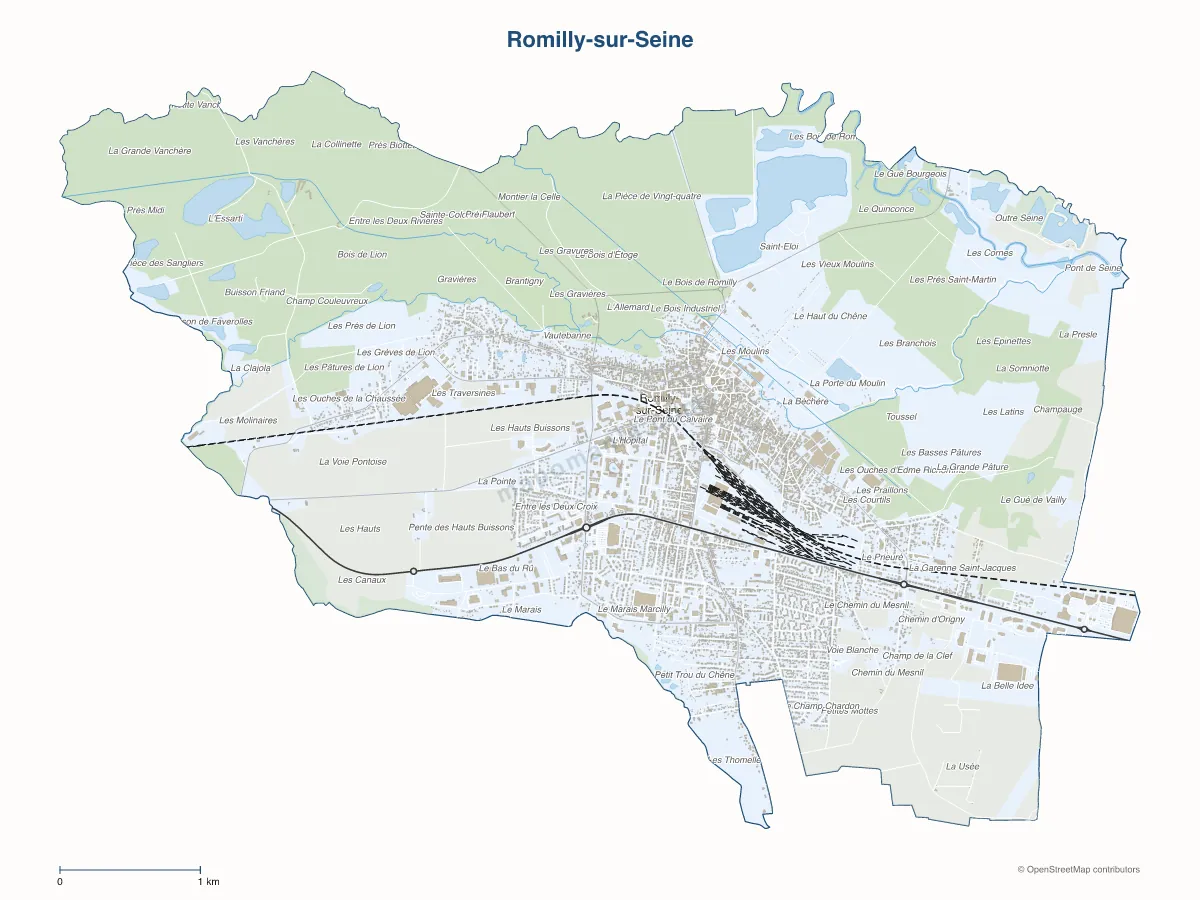 Carte de Romilly-sur-Seine à personnaliser
