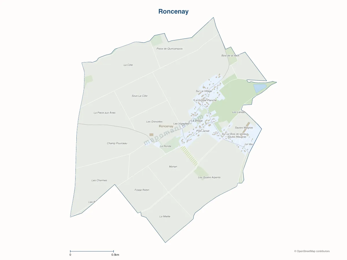 Carte de Roncenay à personnaliser