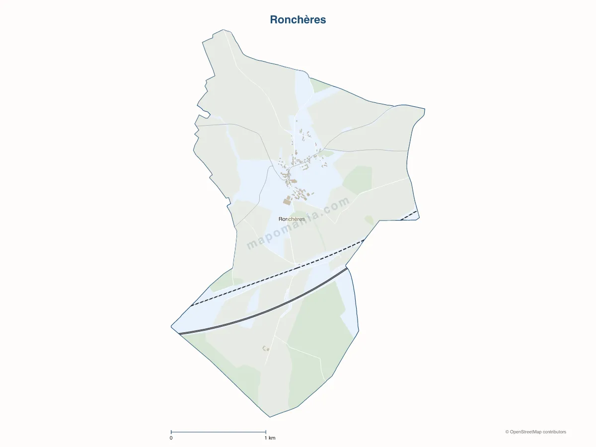 Carte de Ronchères à personnaliser