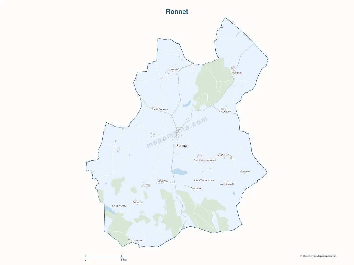 Carte de Ronnet à personnaliser