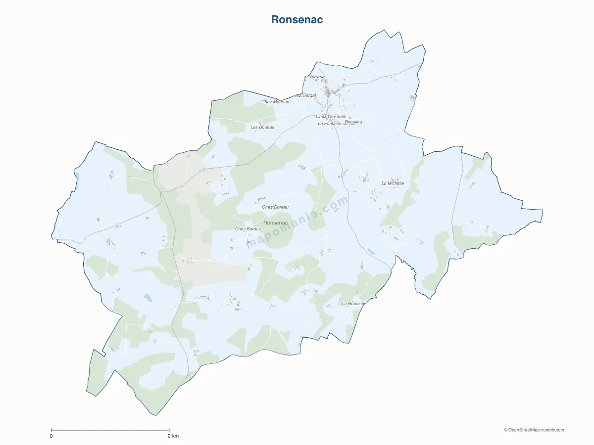 Carte de Ronsenac à personnaliser