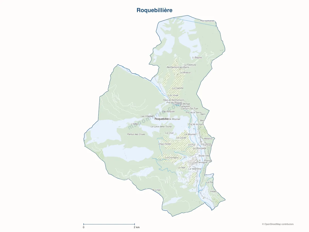 Carte de Roquebillière à personnaliser