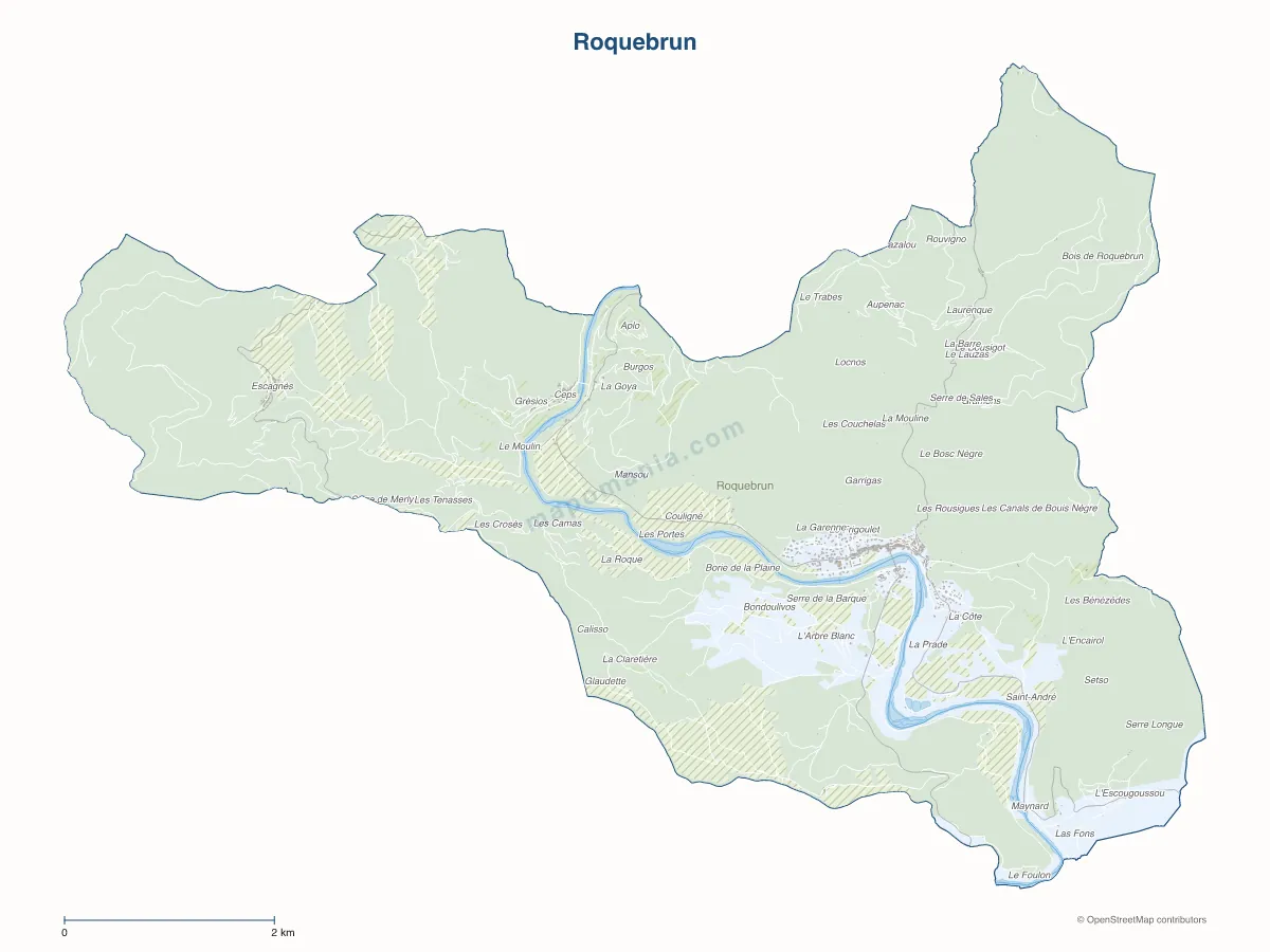 Carte de Roquebrun à personnaliser