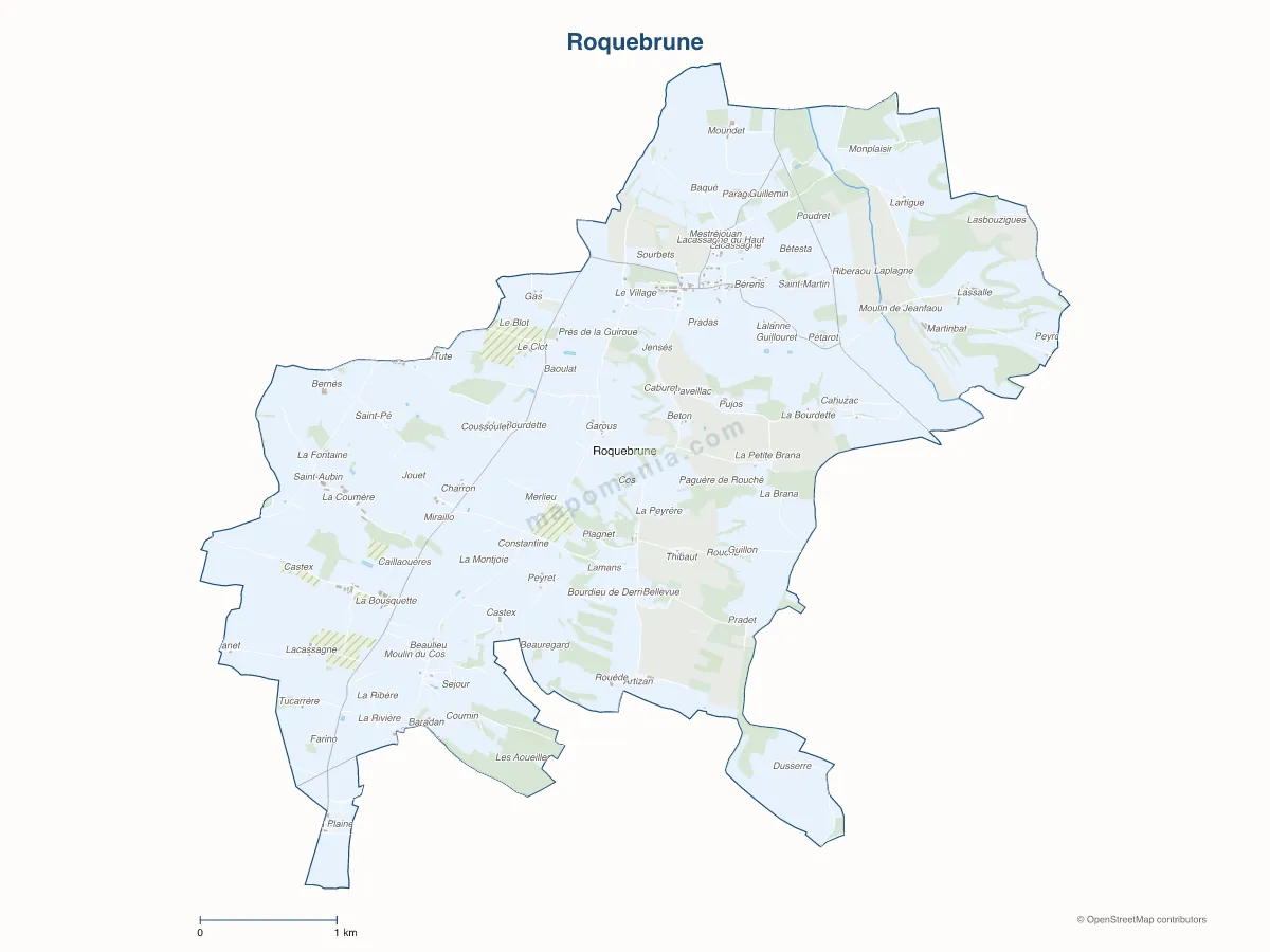 Carte de Roquebrune à personnaliser