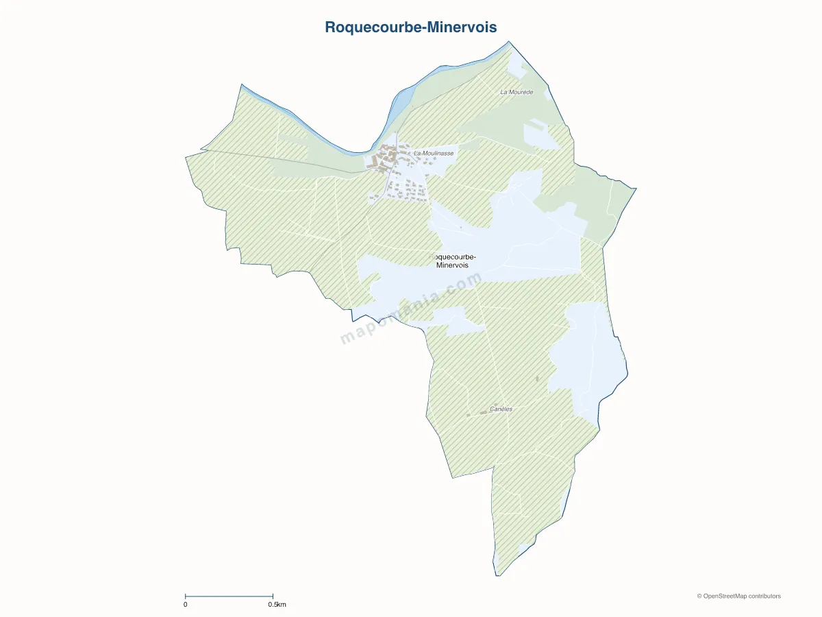 Carte de Roquecourbe-Minervois à personnaliser