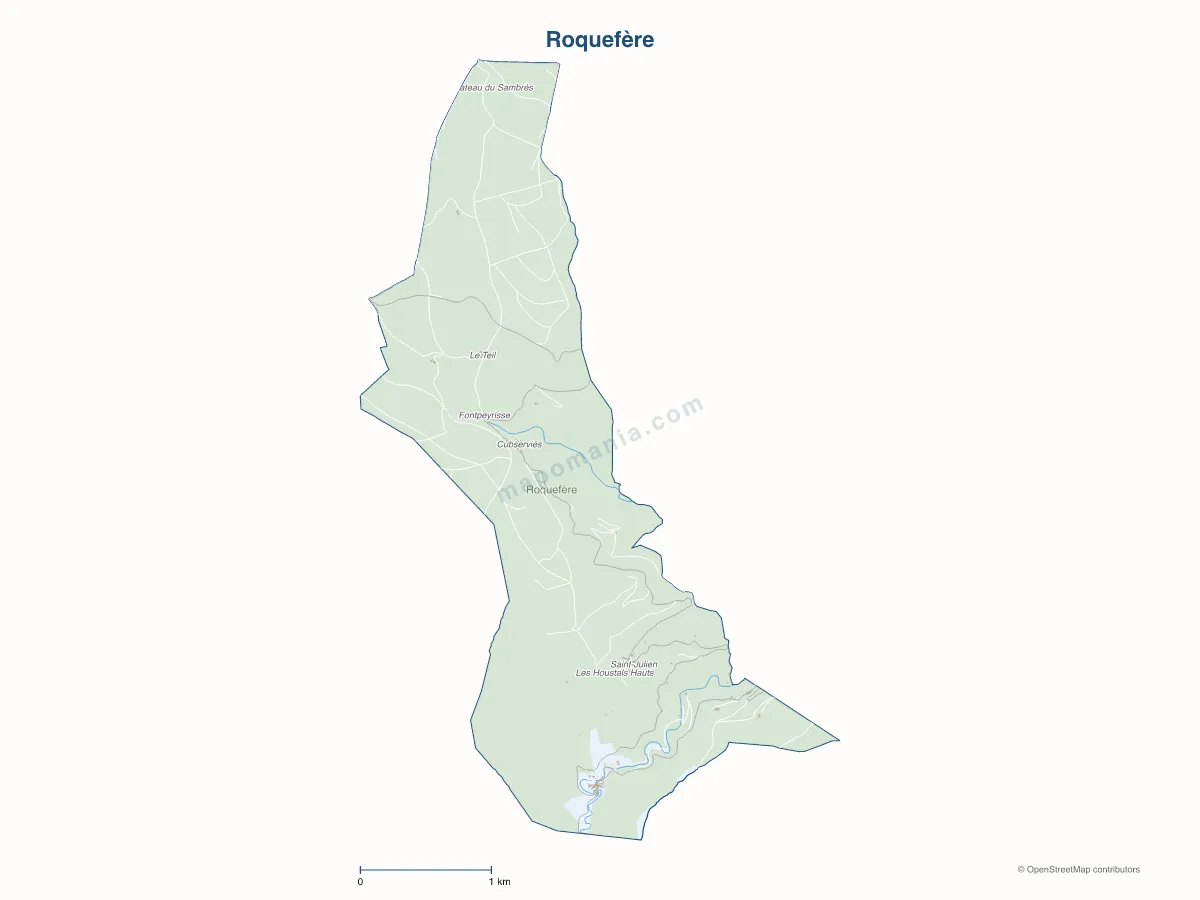Carte de Roquefère à personnaliser