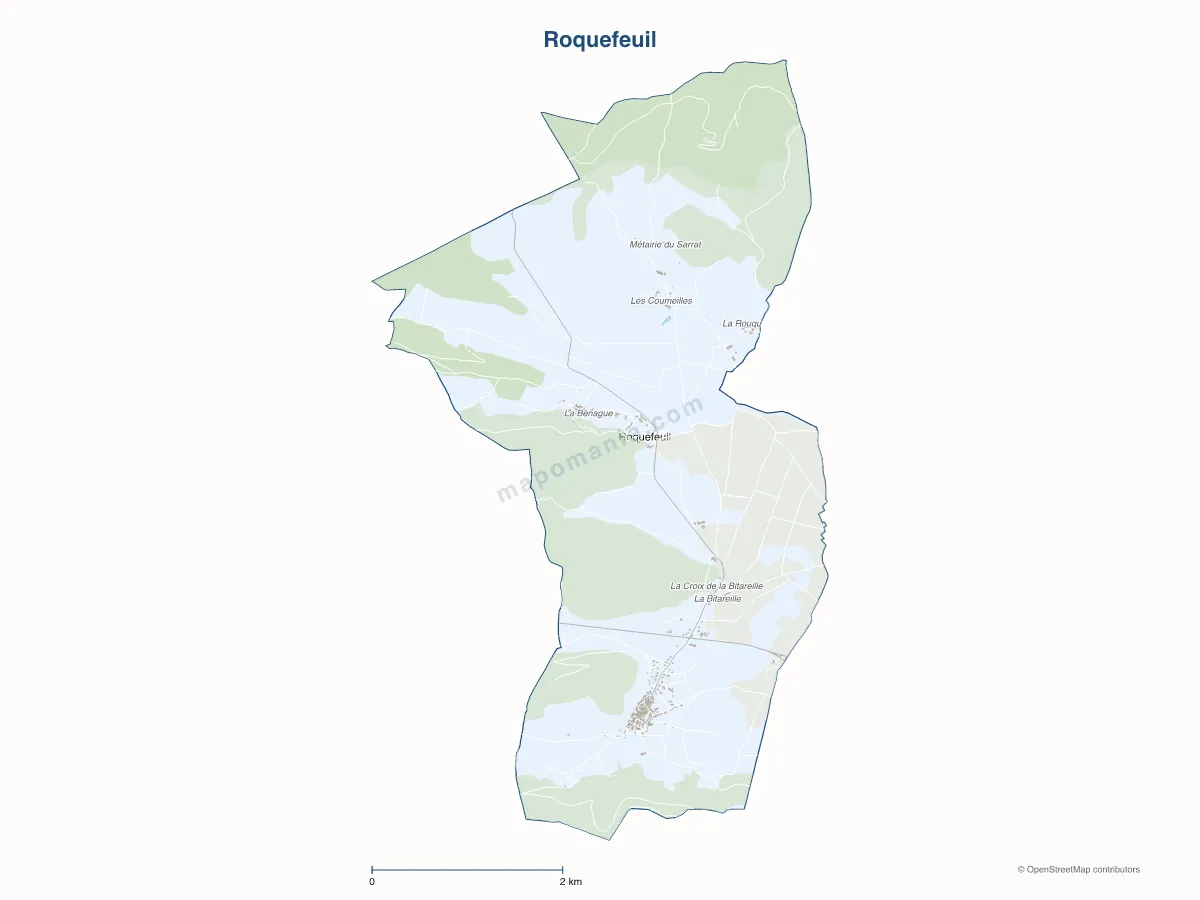 Carte de Roquefeuil à personnaliser