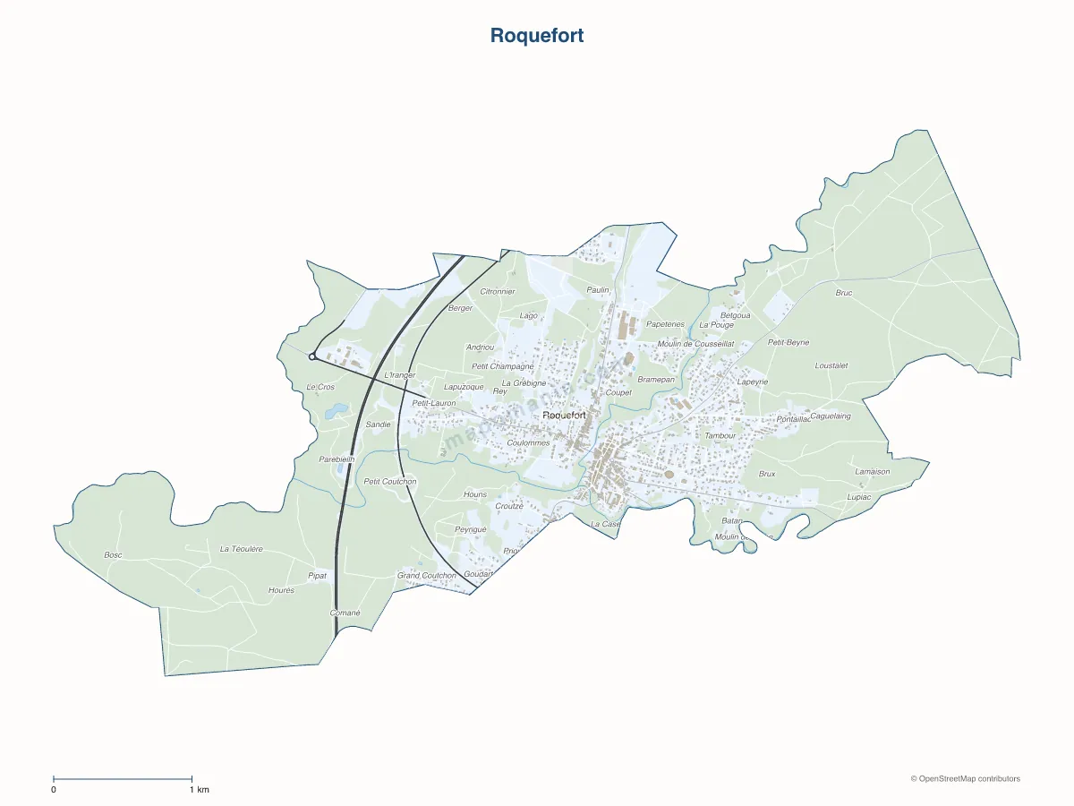 Carte de Roquefort à personnaliser