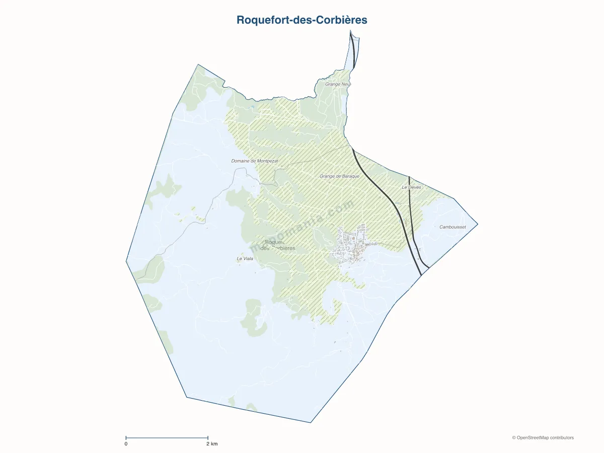 Carte de Roquefort-des-Corbières à personnaliser