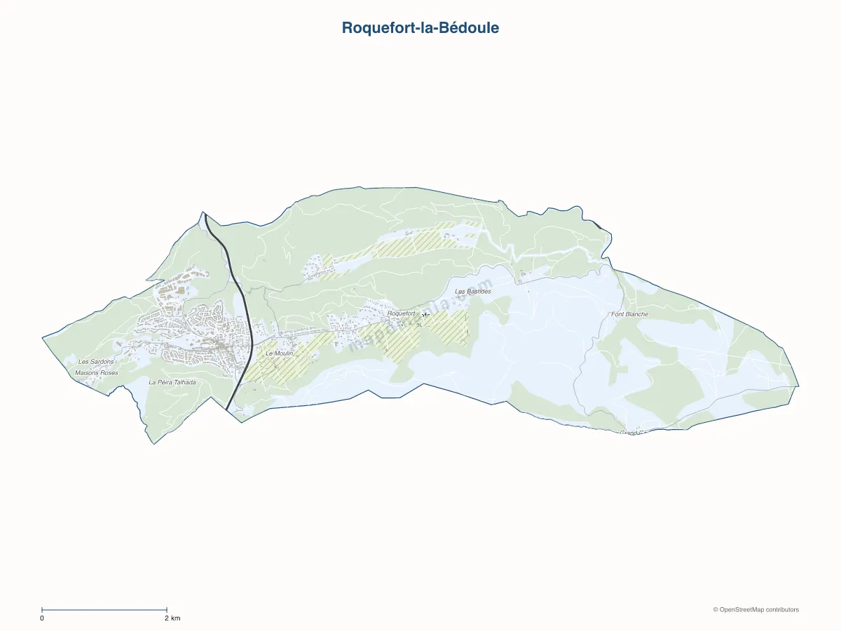 Carte de Roquefort-la-Bédoule à personnaliser