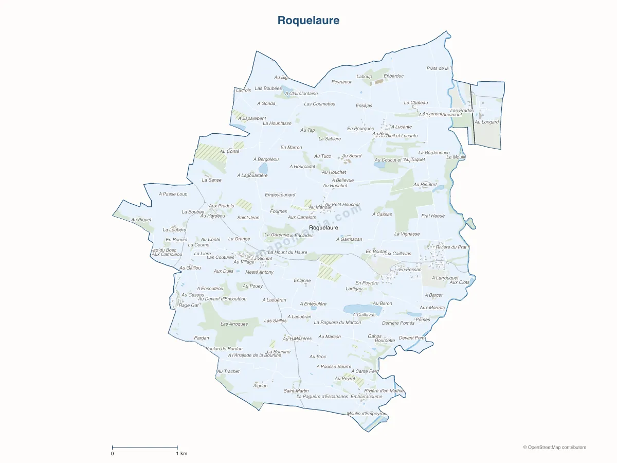 Carte de Roquelaure à personnaliser