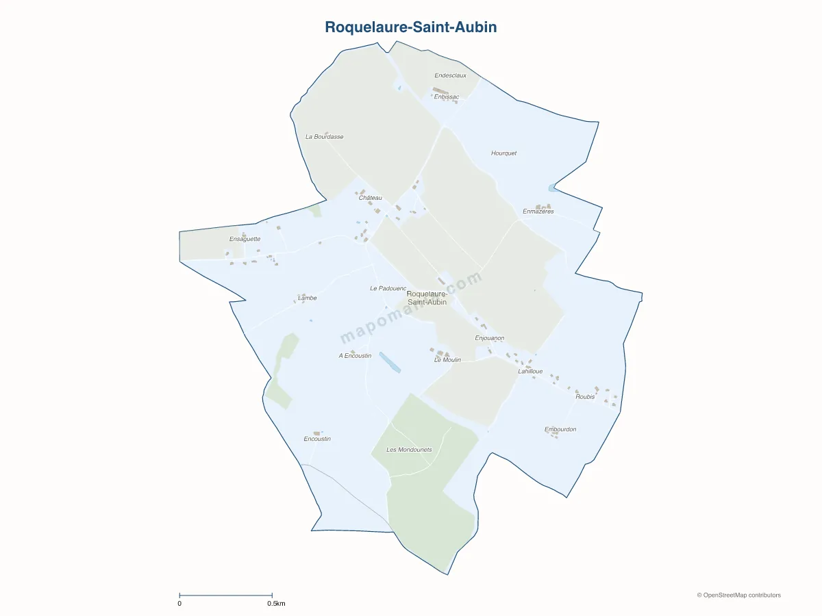 Carte de Roquelaure-Saint-Aubin à personnaliser