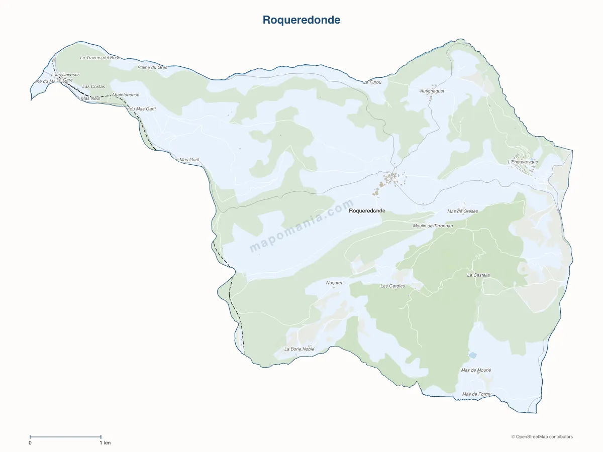Carte de Roqueredonde à personnaliser