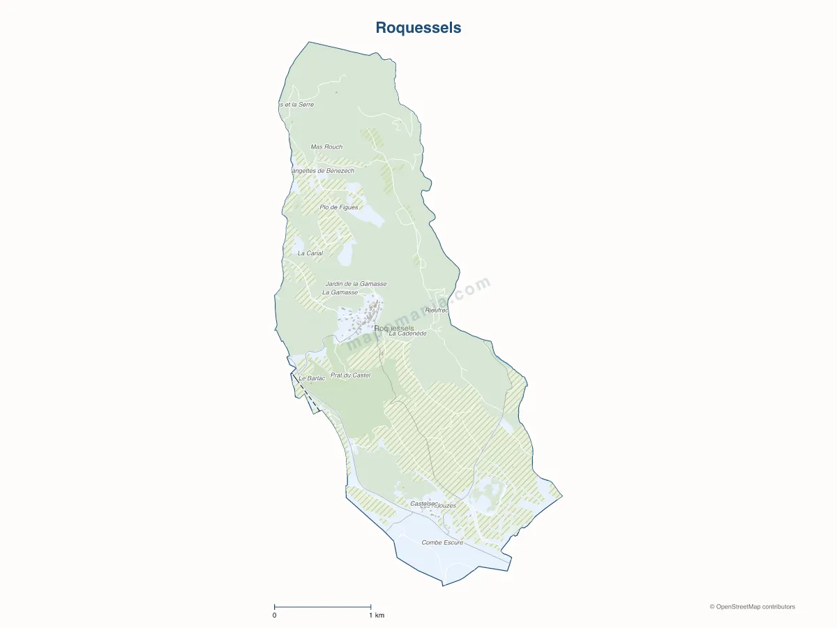 Carte de Roquessels à personnaliser