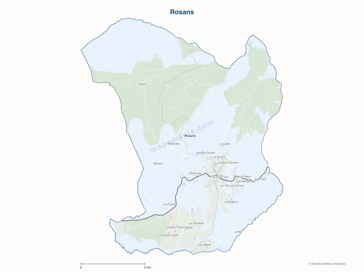 Carte de Rosans à personnaliser