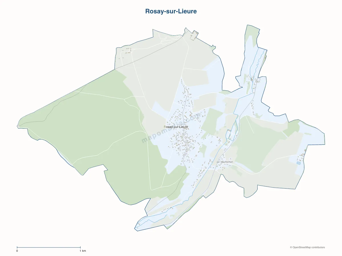 Carte de Rosay-sur-Lieure à personnaliser