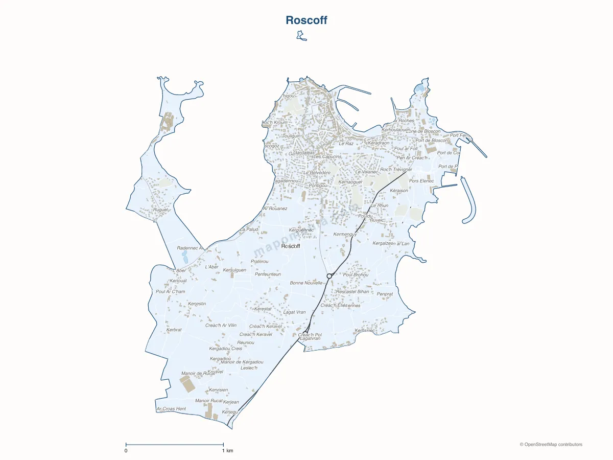 Carte de Roscoff à personnaliser