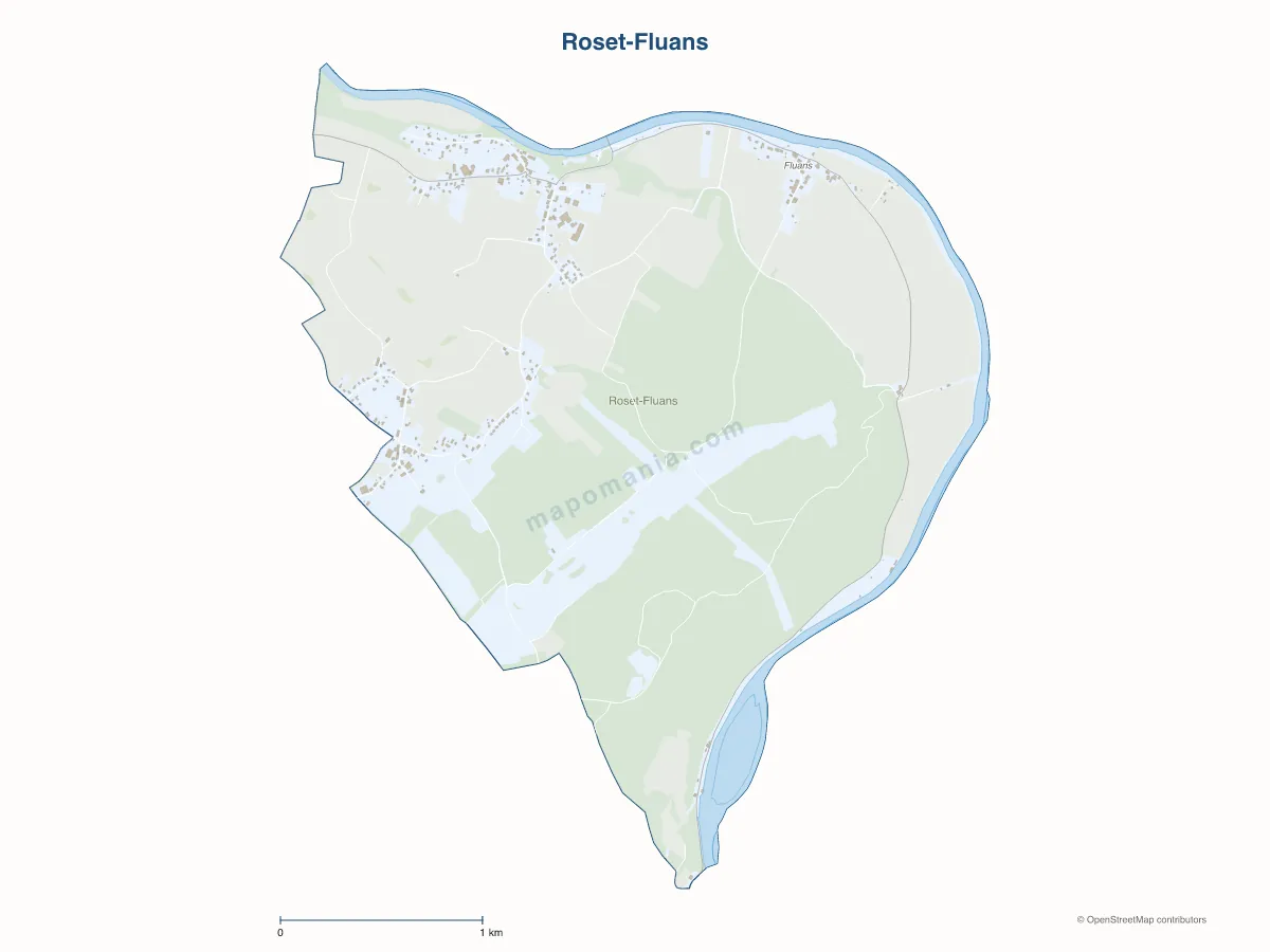 Carte de Roset-Fluans à personnaliser