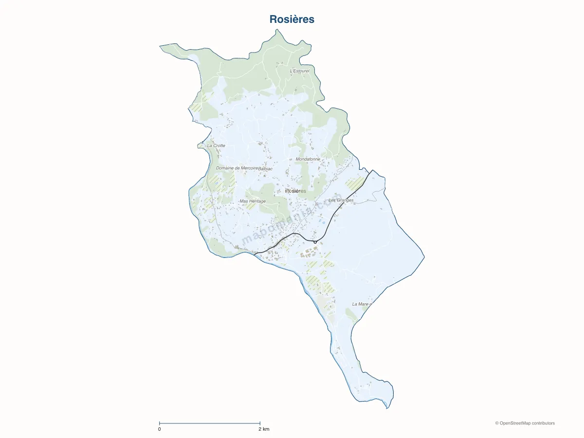 Carte de Rosières à personnaliser