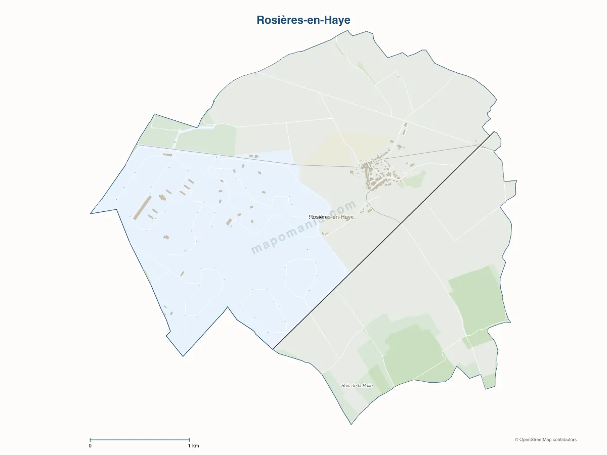 Carte de Rosières-en-Haye à personnaliser