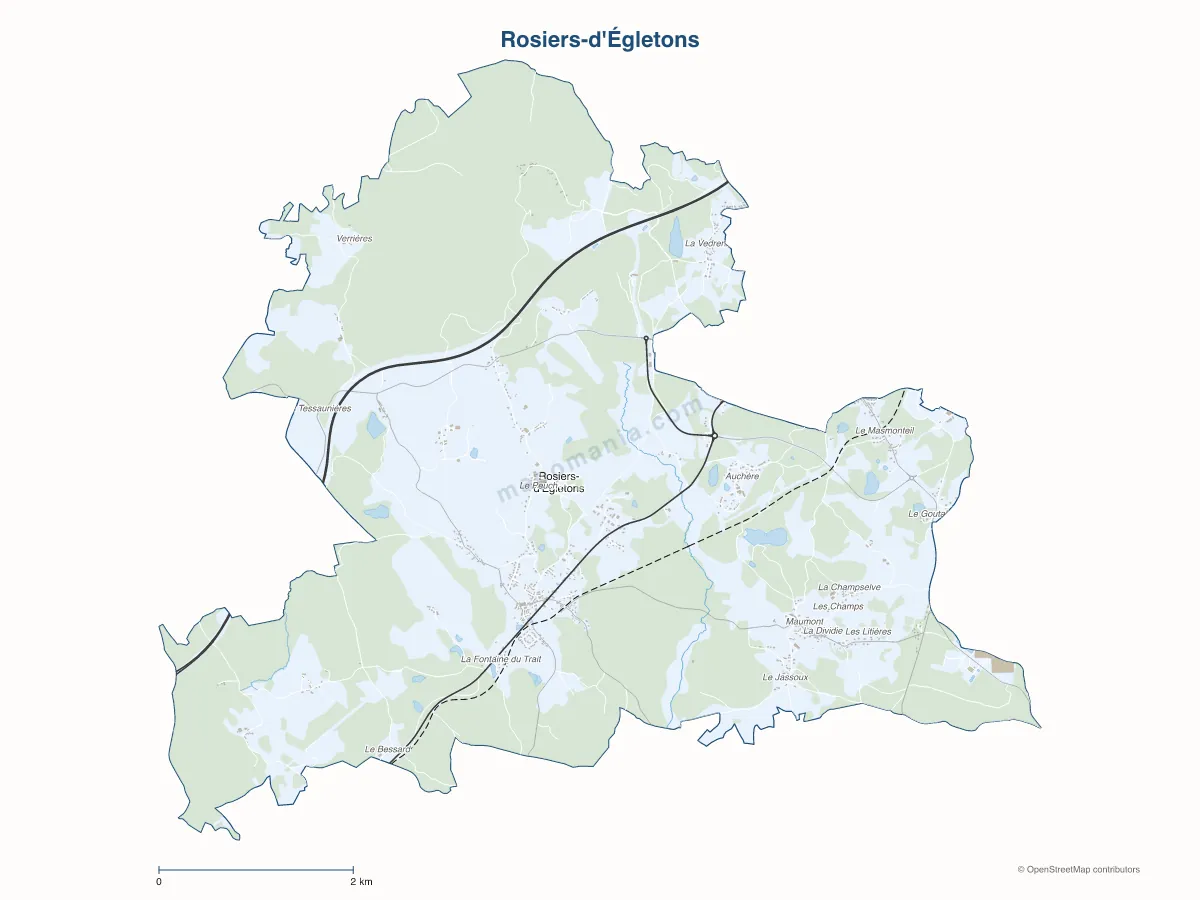 Carte de Rosiers-d'Égletons à personnaliser