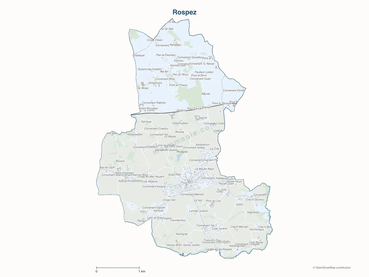 Carte de Rospez à personnaliser