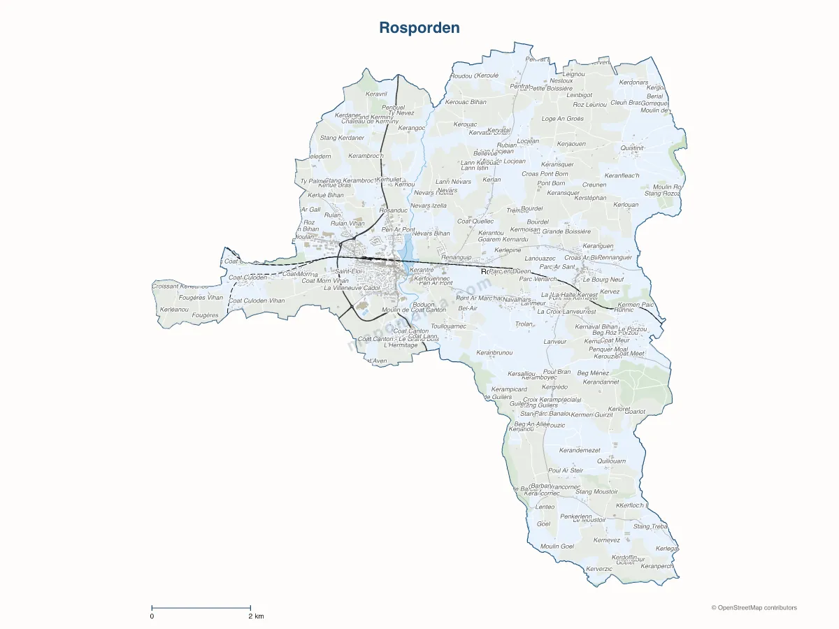 Carte de Rosporden à personnaliser