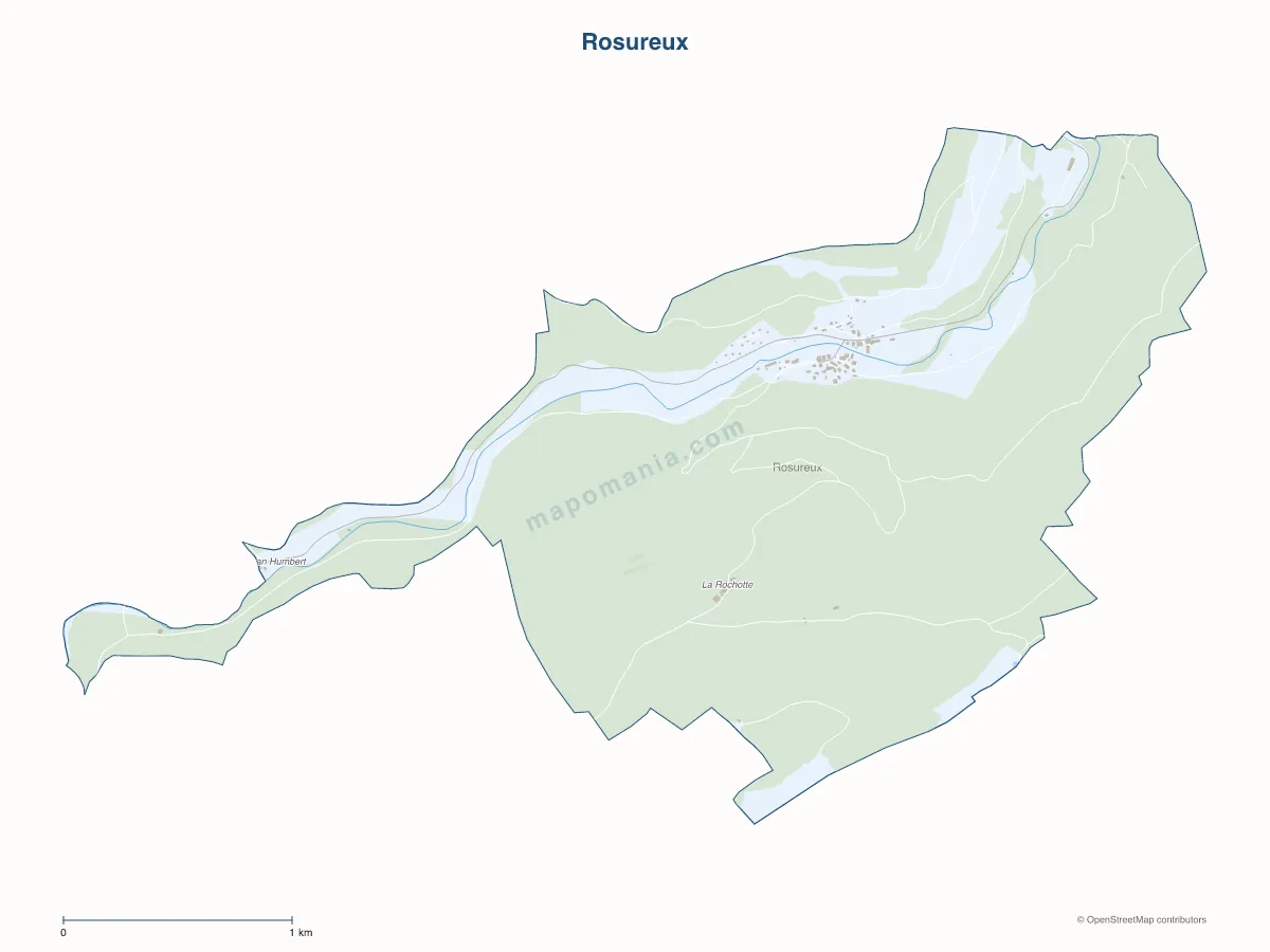 Carte de Rosureux à personnaliser