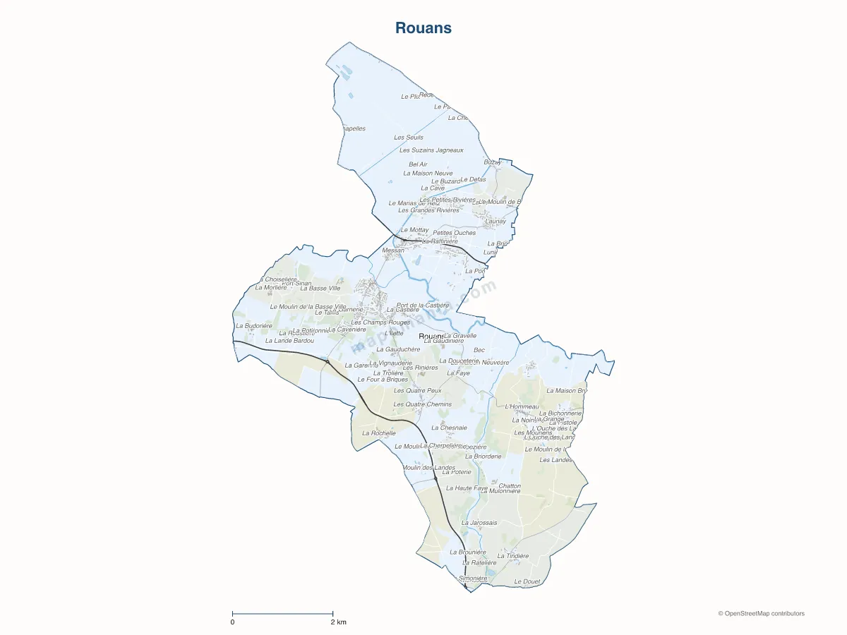 Carte de Rouans à personnaliser