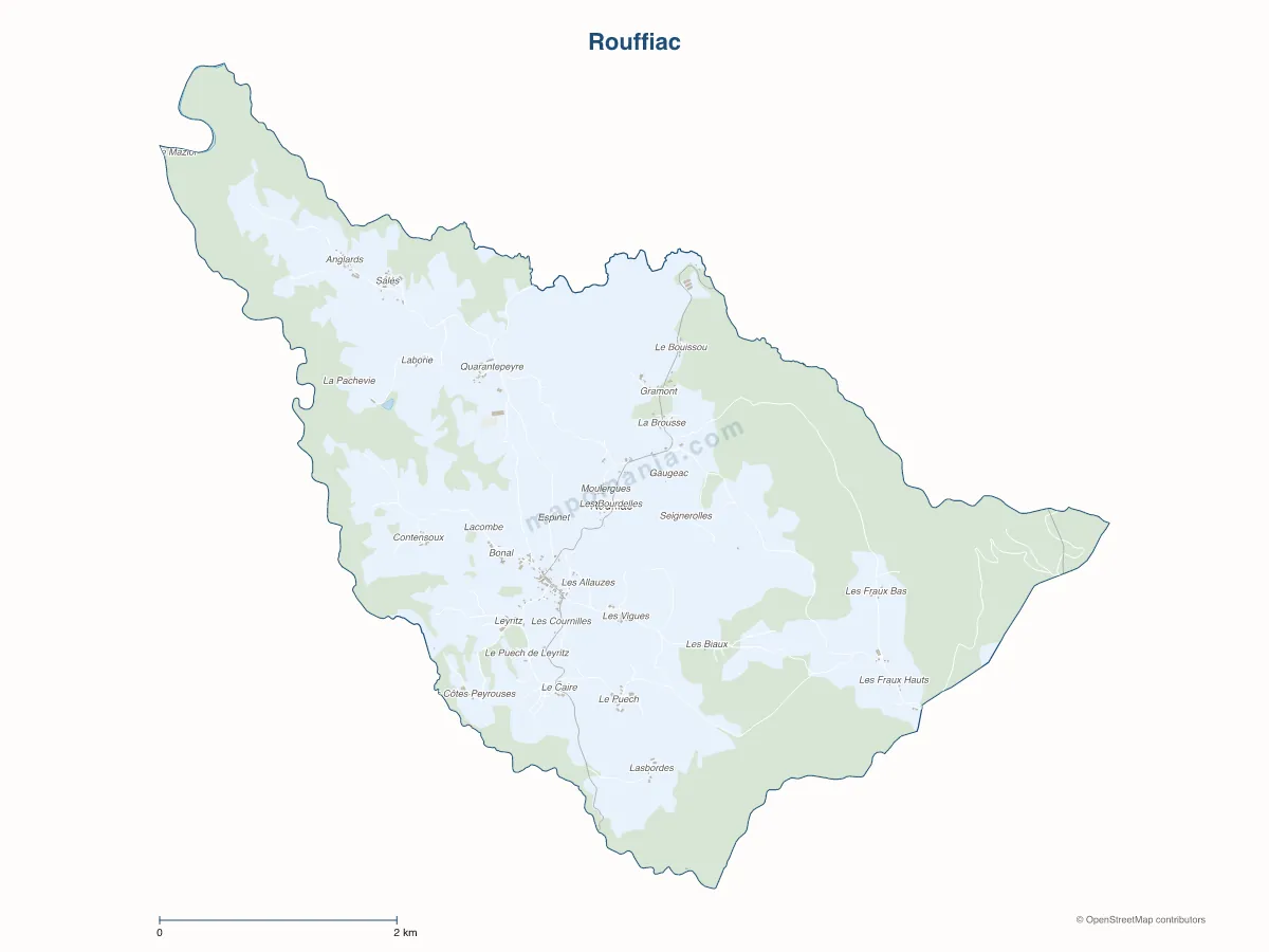 Carte de Rouffiac à personnaliser