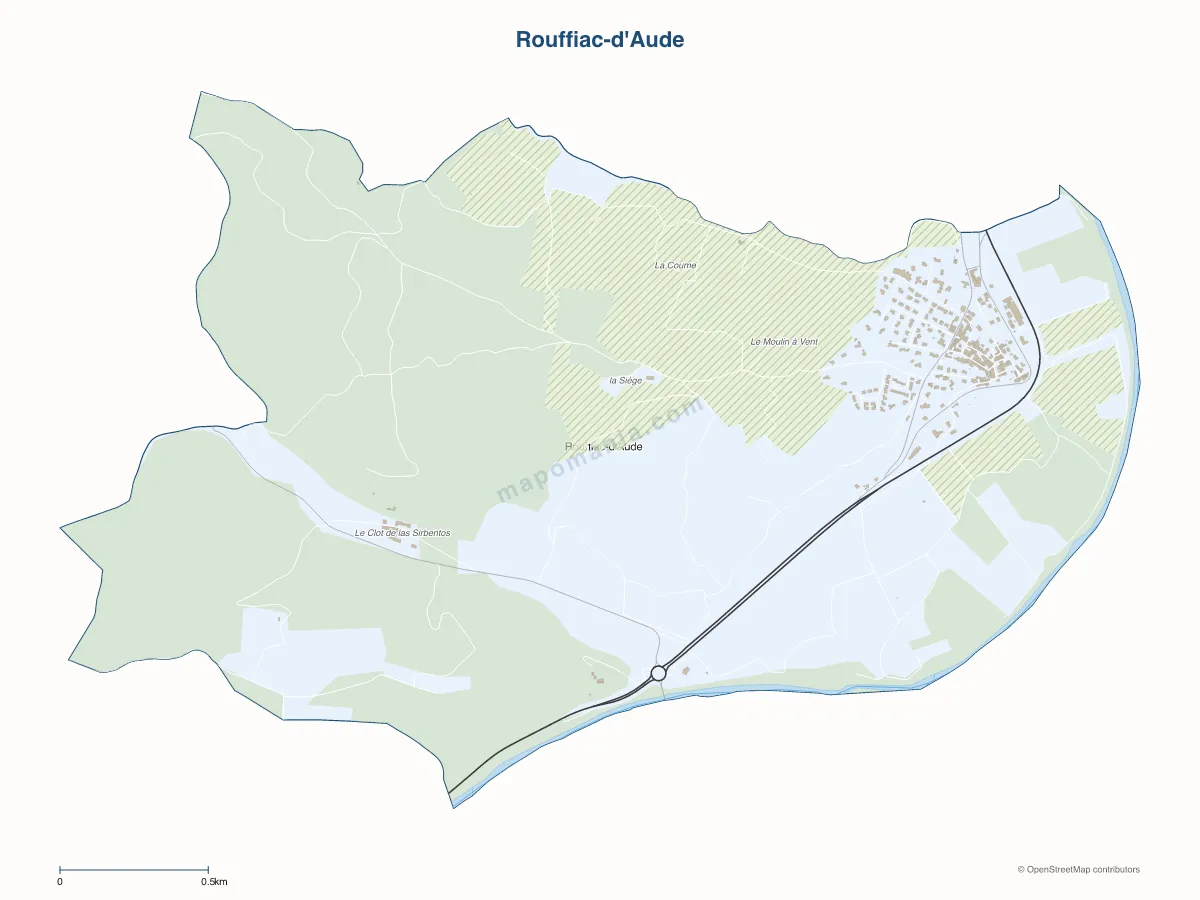 Carte de Rouffiac-d'Aude à personnaliser