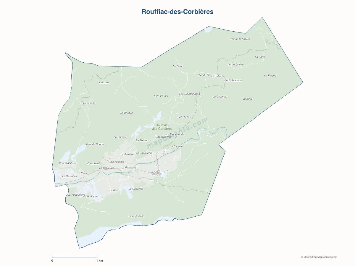 Carte de Rouffiac-des-Corbières à personnaliser