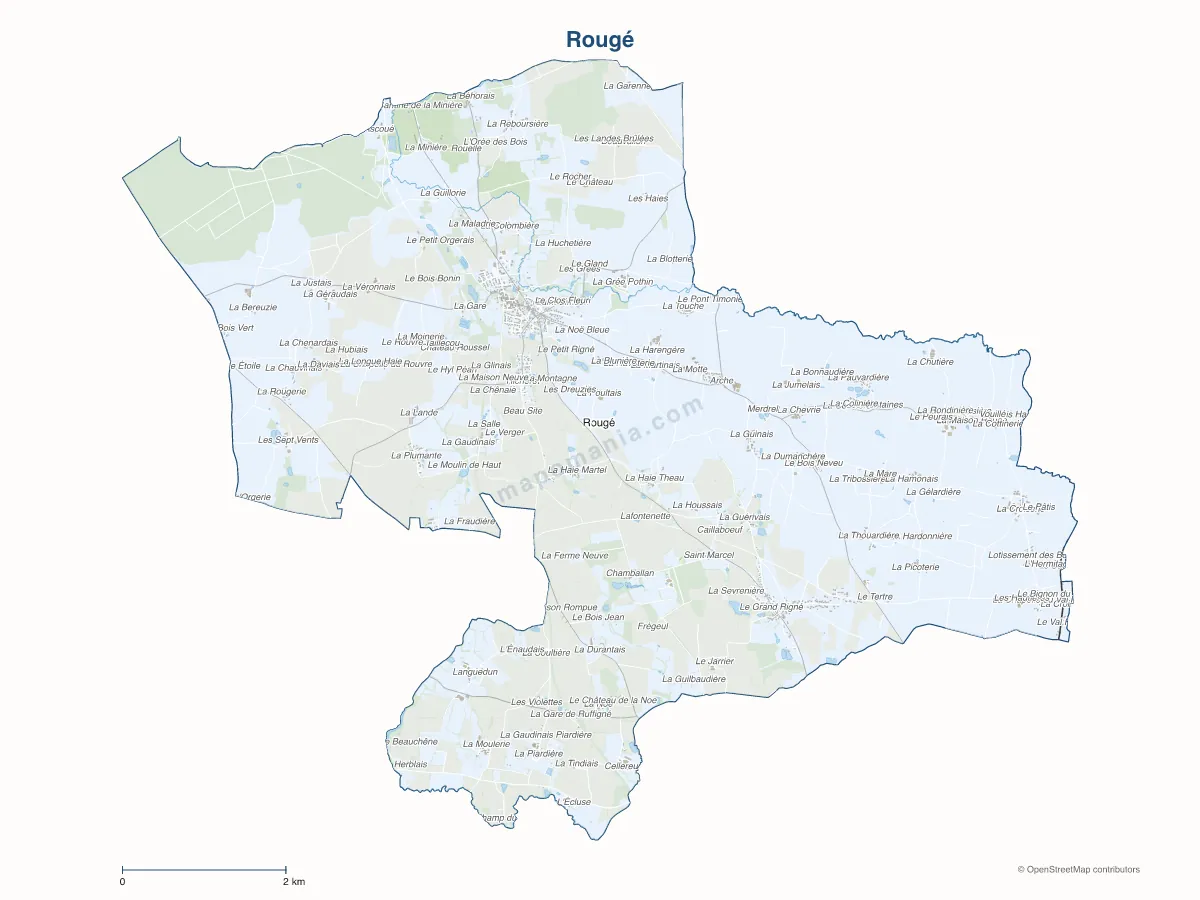 Carte de Rougé à personnaliser