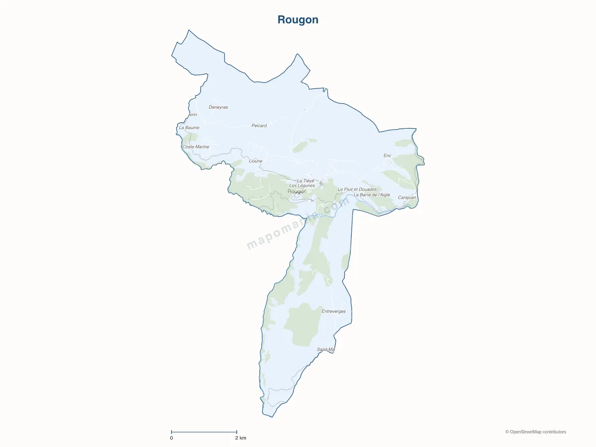 Carte de Rougon à personnaliser