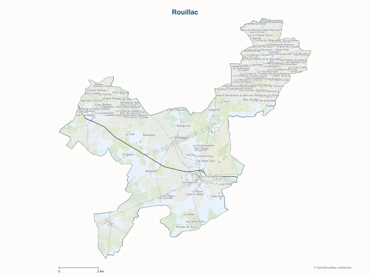 Carte de Rouillac à personnaliser