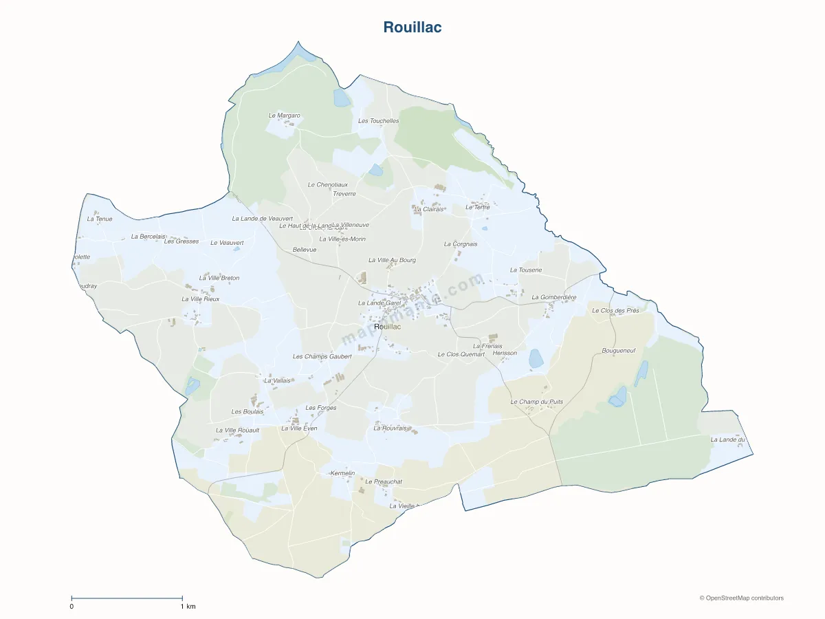 Carte de Rouillac à personnaliser