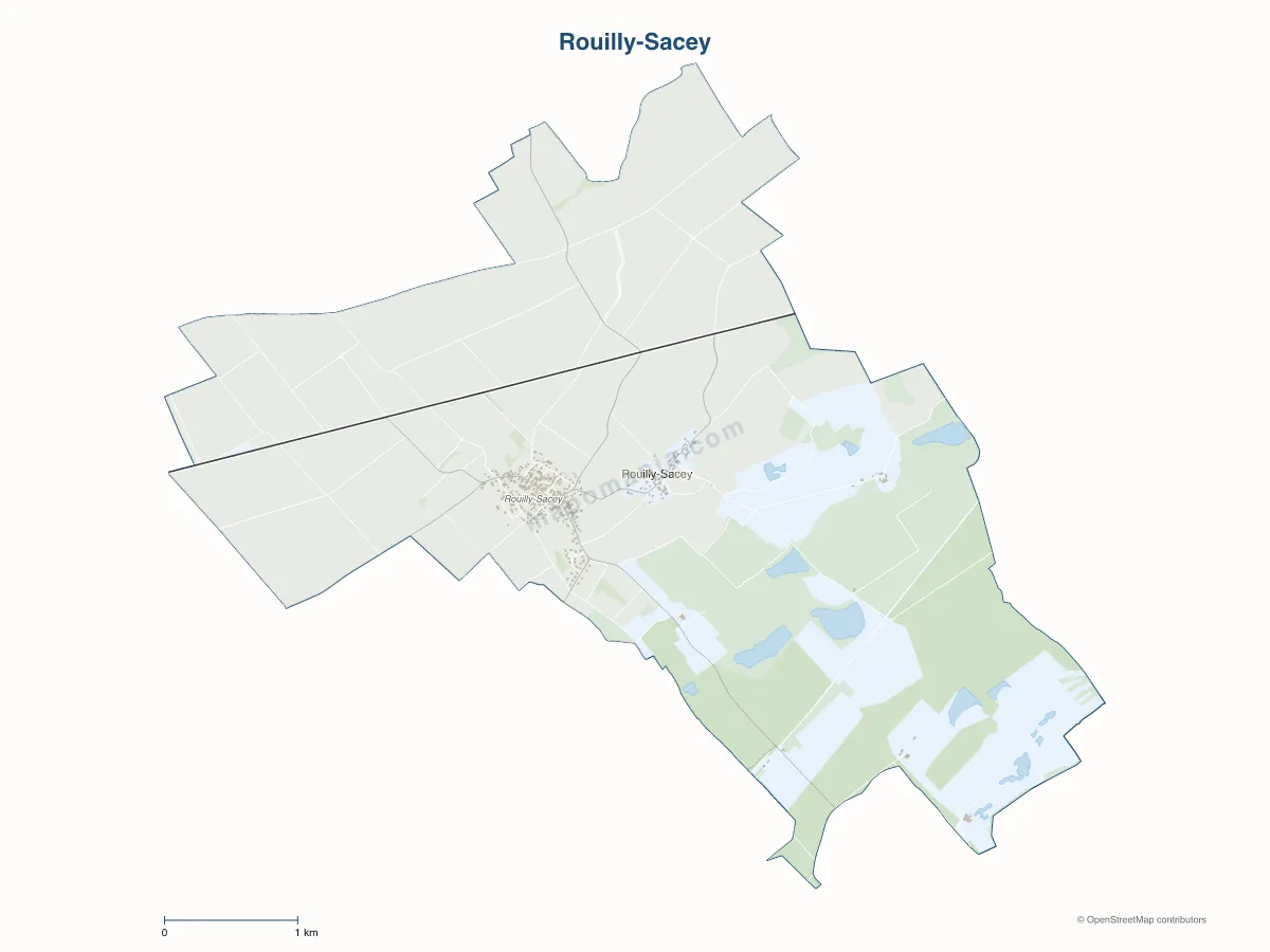 Carte de Rouilly-Sacey à personnaliser