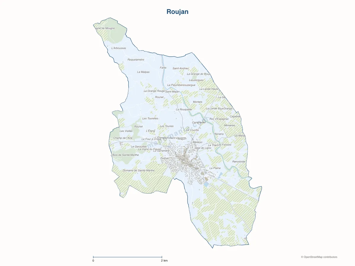 Carte de Roujan à personnaliser
