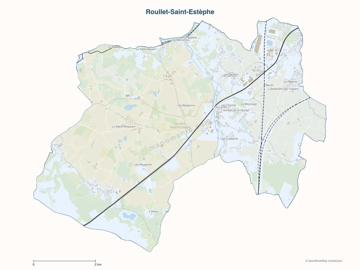 Carte de Roullet-Saint-Estèphe à personnaliser