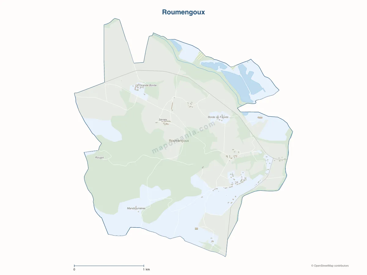 Carte de Roumengoux à personnaliser