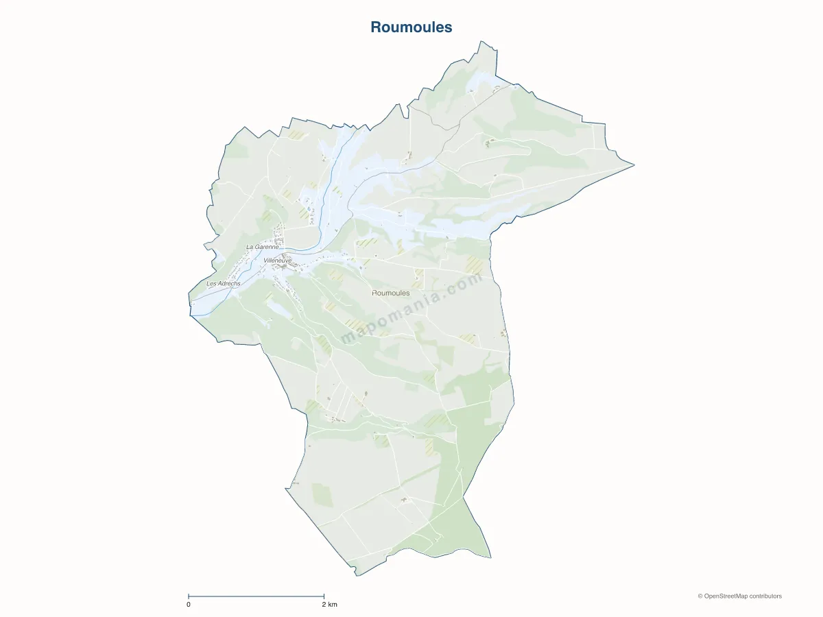 Carte de Roumoules à personnaliser