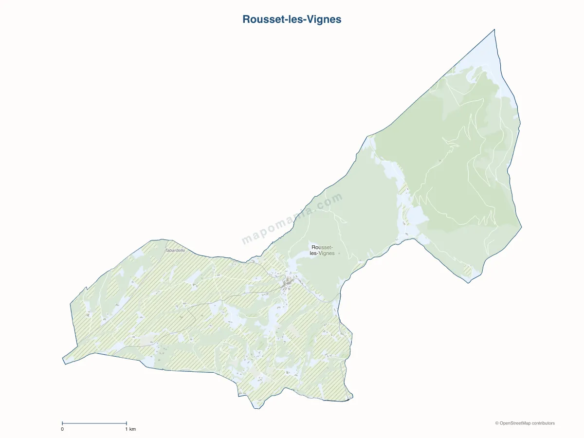 Carte de Rousset-les-Vignes à personnaliser