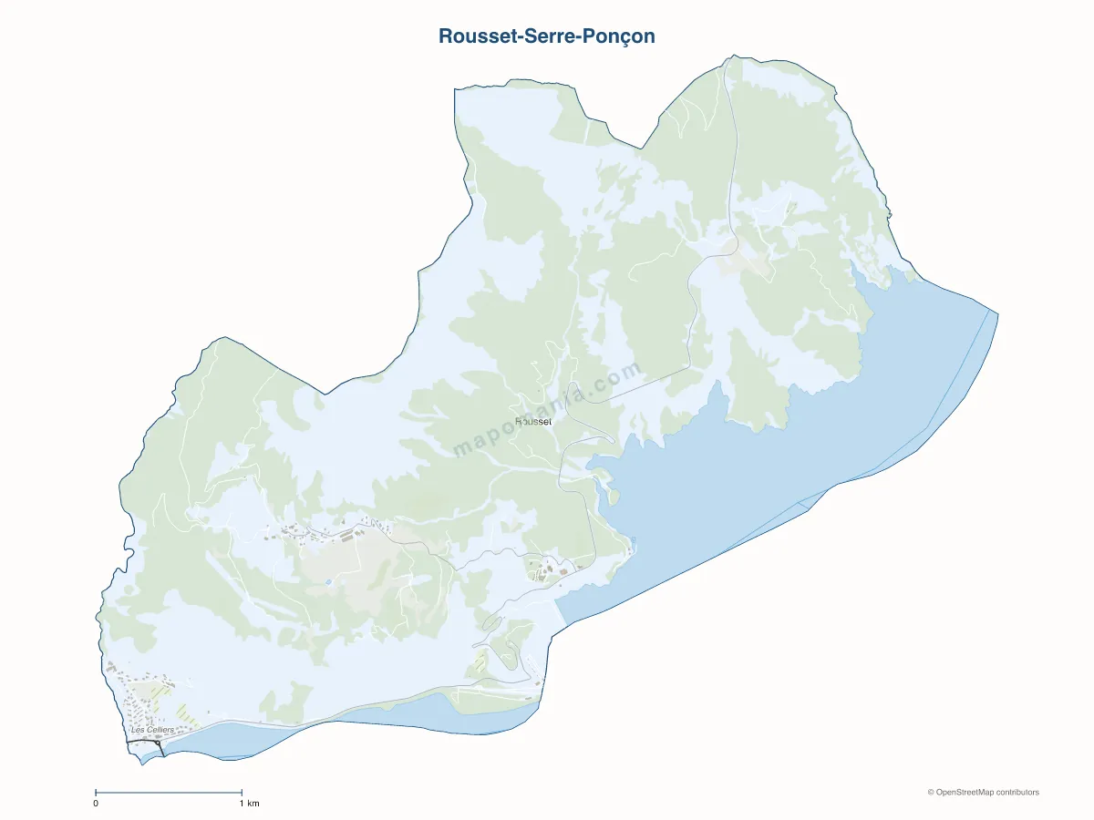 Carte de Rousset-Serre-Ponçon à personnaliser