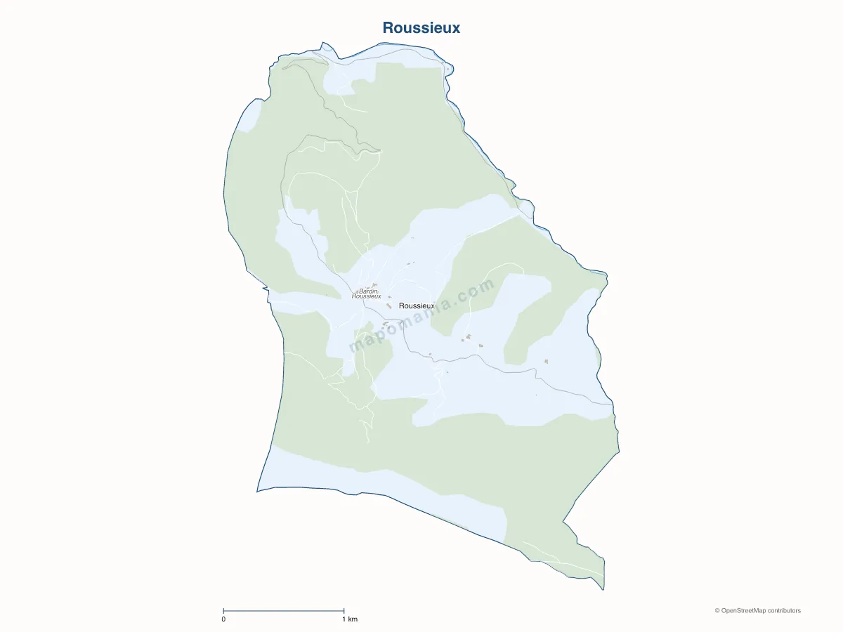 Carte de Roussieux à personnaliser