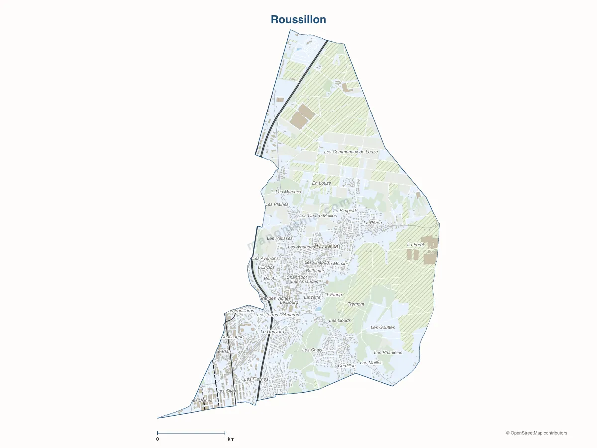 Carte de Roussillon à personnaliser