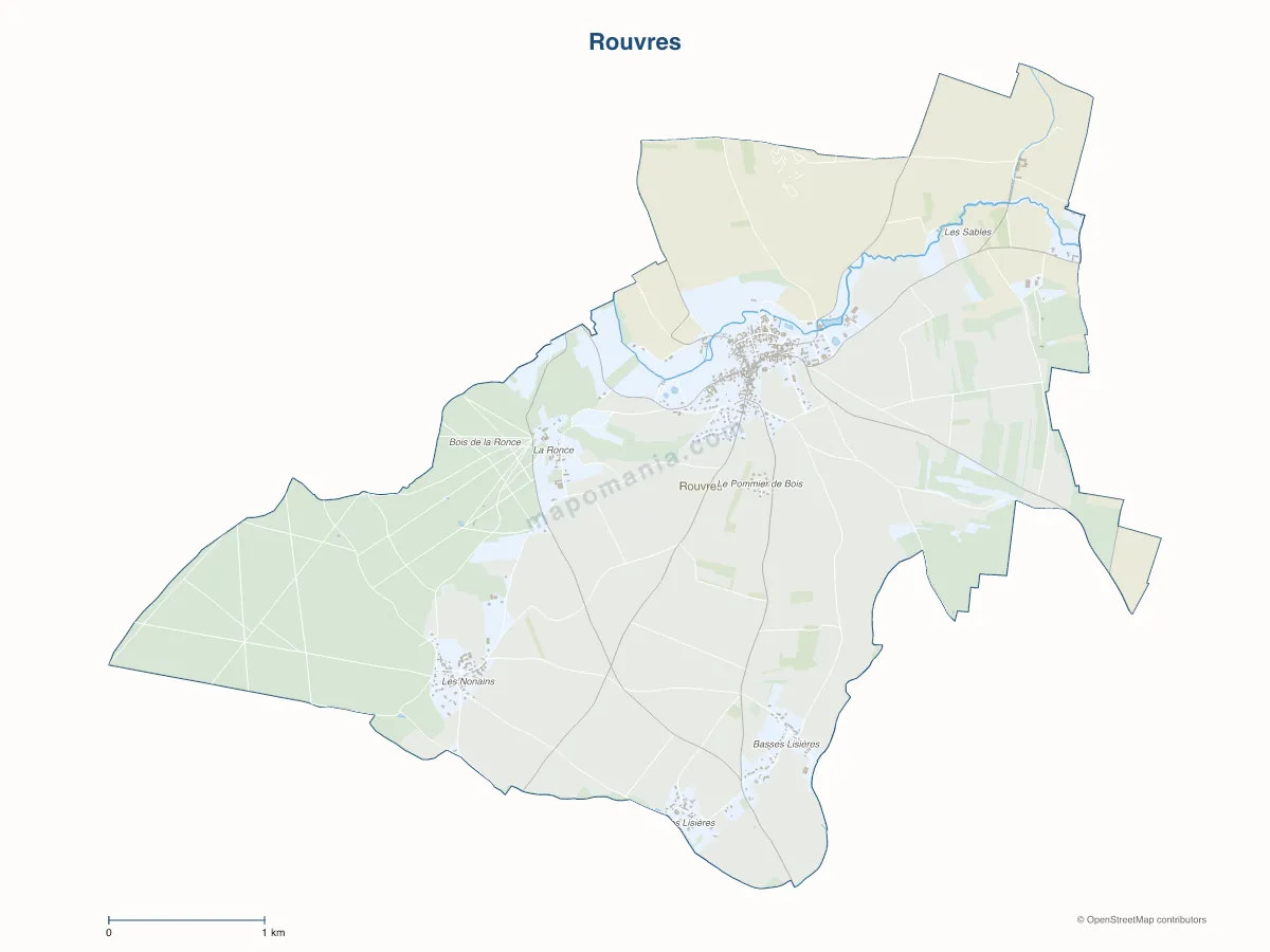 Carte de Rouvres à personnaliser