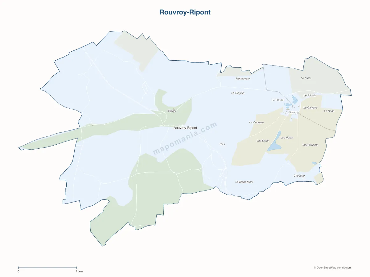 Carte de Rouvroy-Ripont à personnaliser