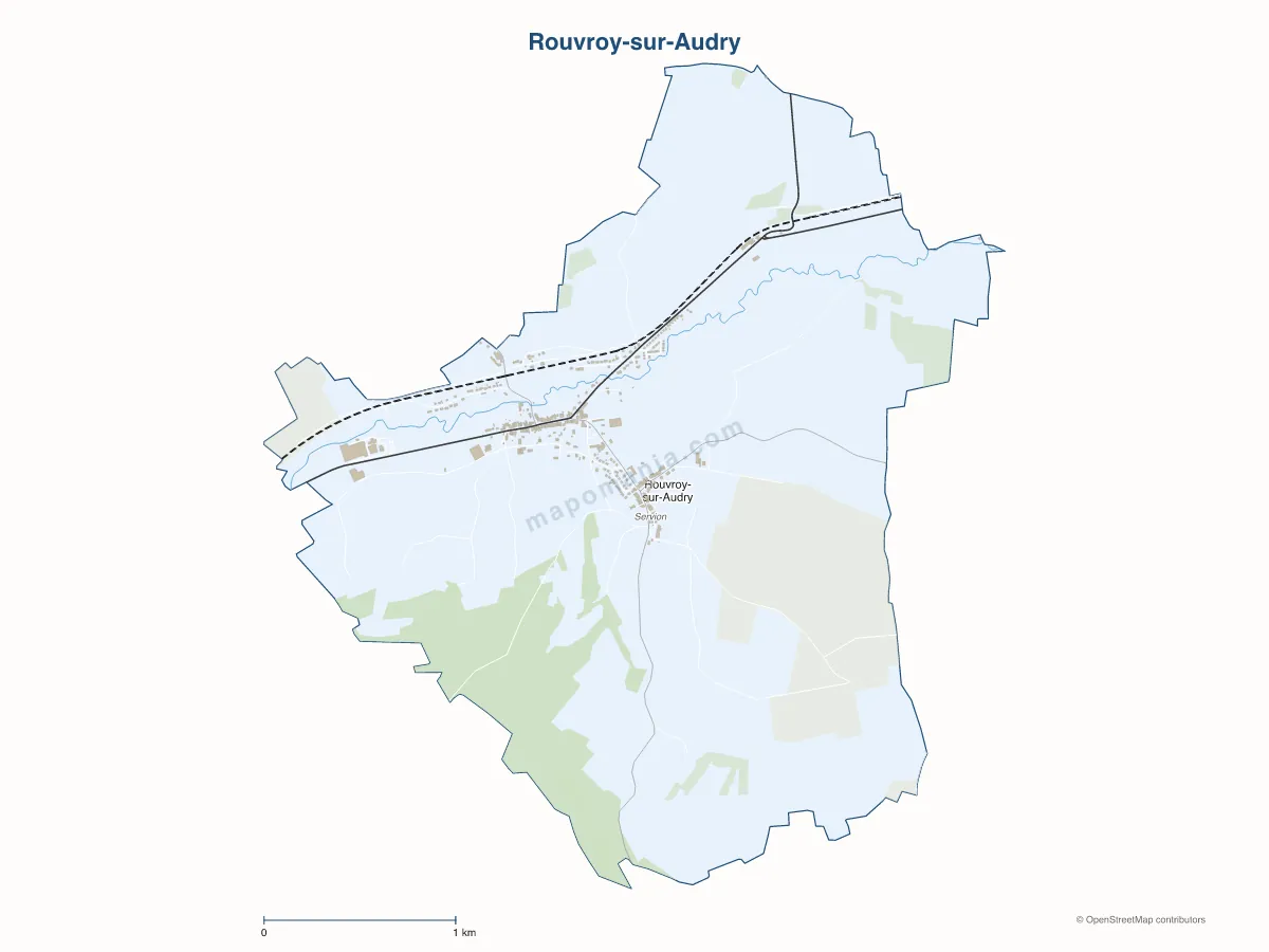 Carte de Rouvroy-sur-Audry à personnaliser