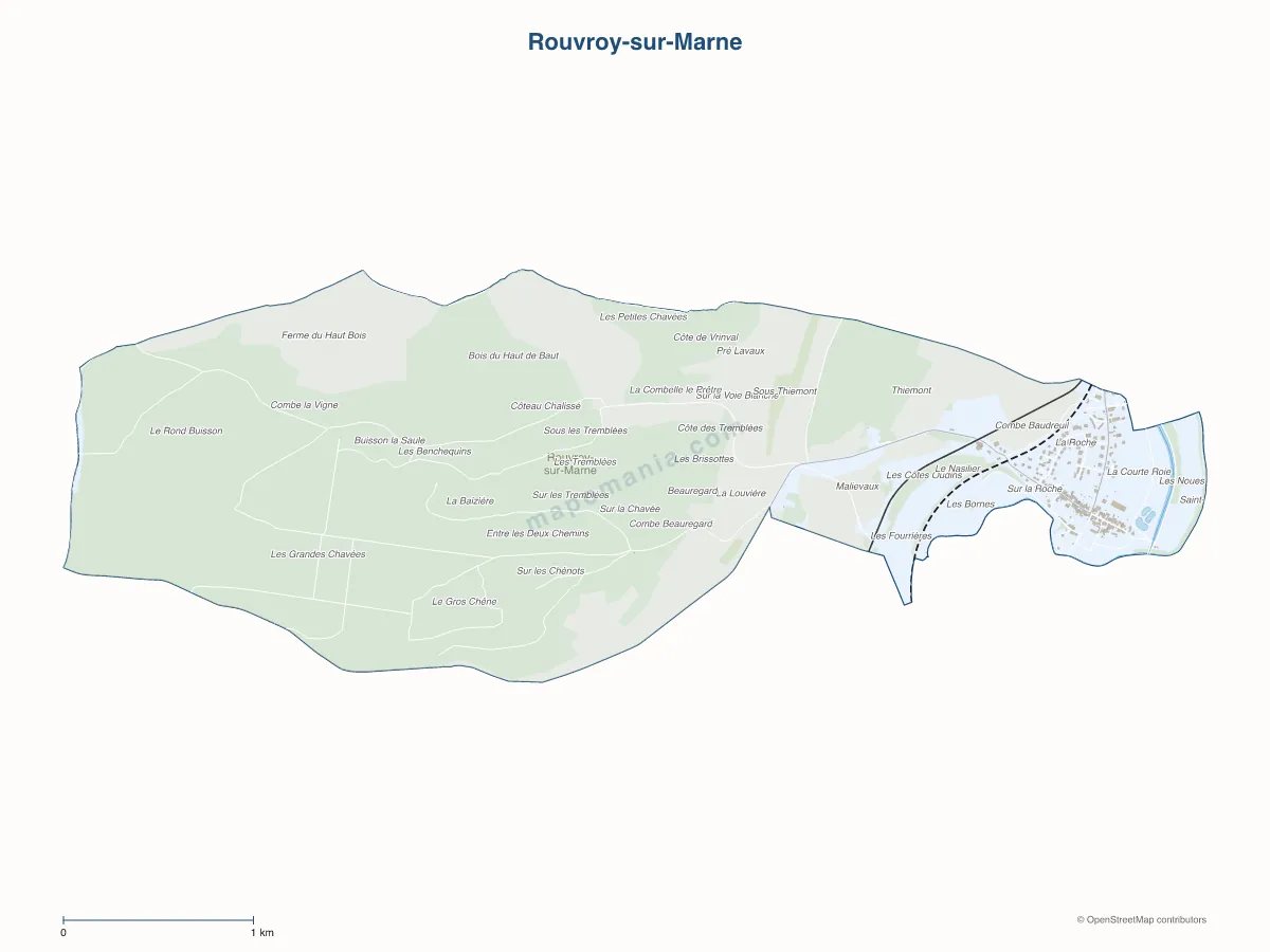 Carte de Rouvroy-sur-Marne à personnaliser